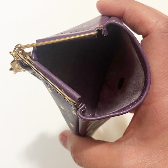 Florentine (Firenze) Genuine Leather Dark purple Coin Purse | Made in Italy - Picture 7 of 9
